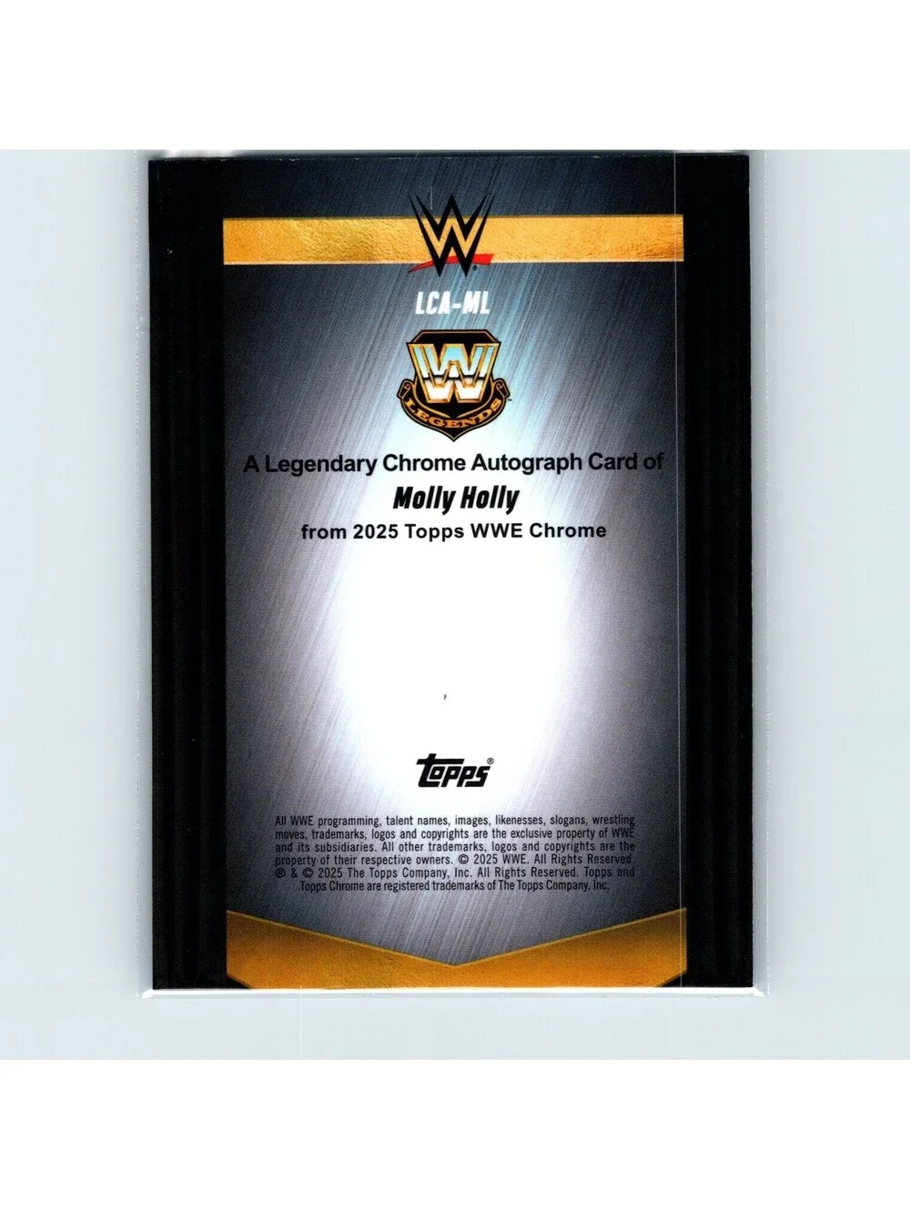 2025 Topps Chrome WWE Sapphire Molly Holly #LCA-ML Legendary Chrome Autographs
